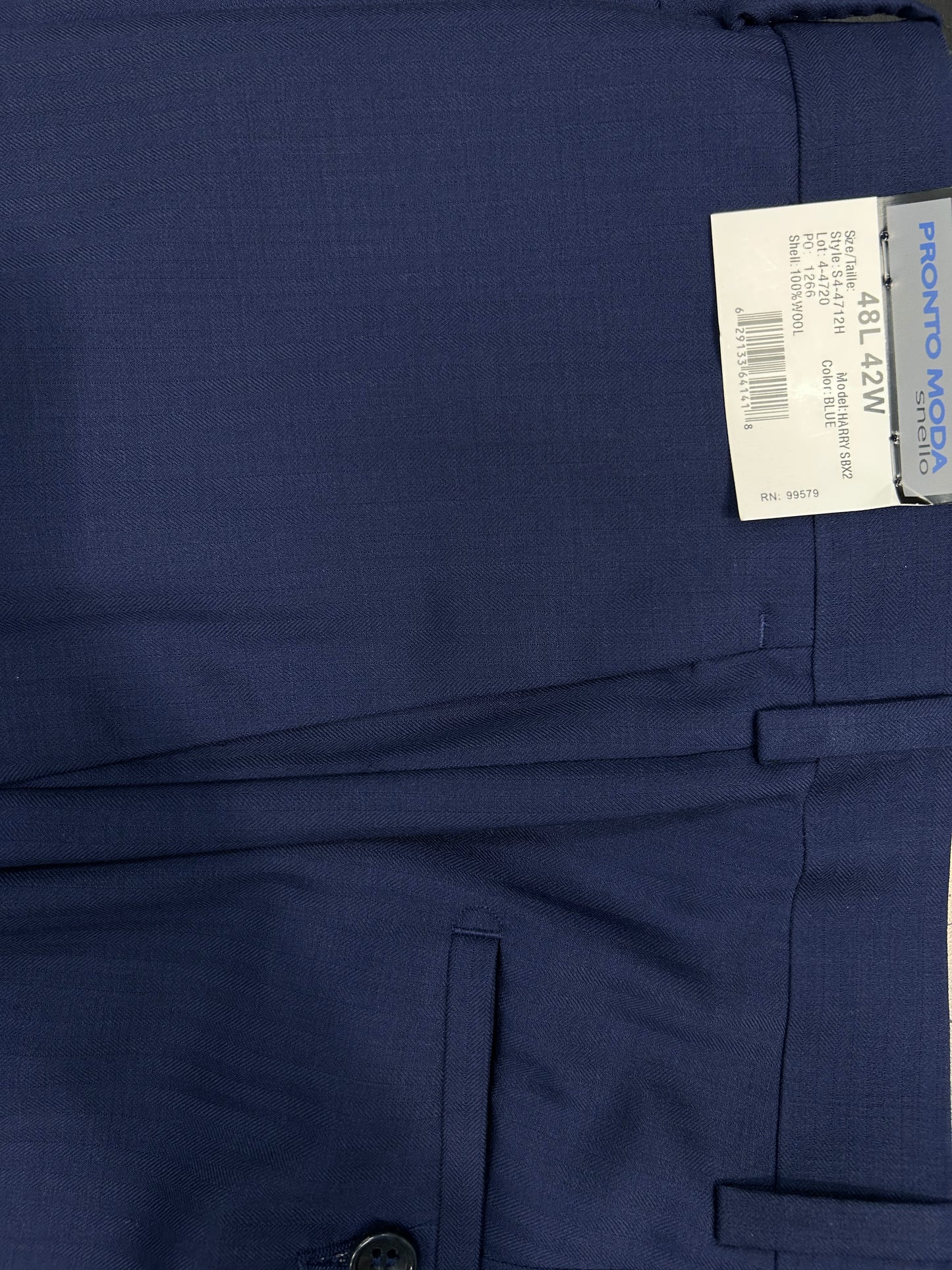 Pronto Moda Navy Striped 2-Piece Wool Suit (Slim Fit)