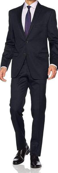 Montefino Solid Dark Navy Suit (2-Piece Set) Slim Fit
