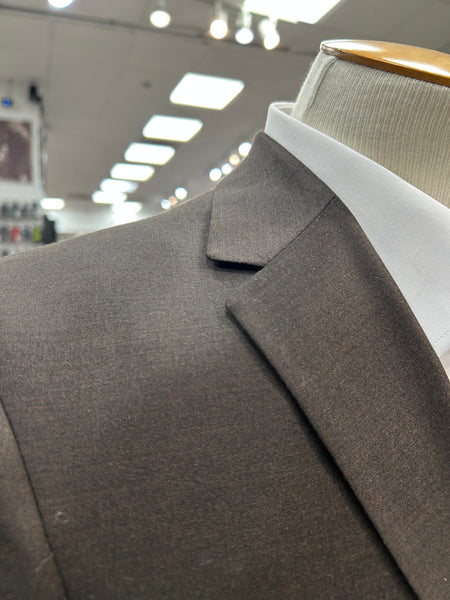 Montefino Chocolate Brown 2-Piece Wool Suit (Regular Fit)