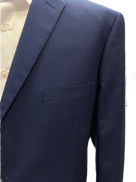 Pronto Moda Navy Striped  2-Piece Wool Suit (Slim Fit)