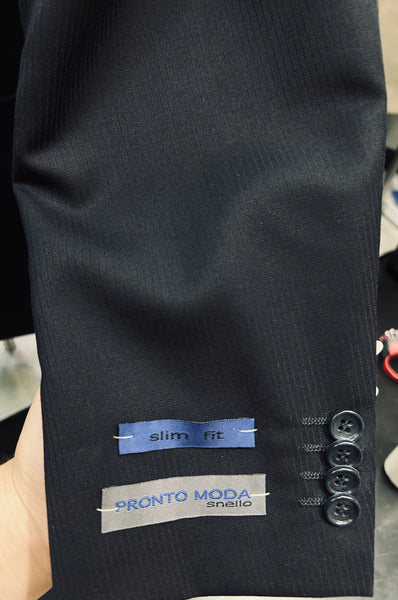 Pronto Moda Dark Navy 2-Piece Wool Suit (Slim Fit)