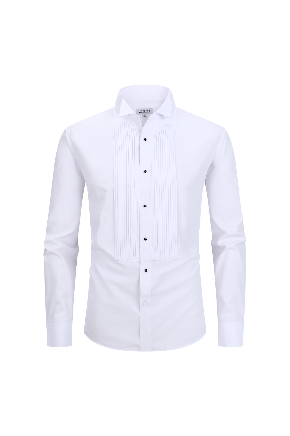 JOFELLI Men's Dress Shirt Convertible Tuxedo and Regular Stud,Cufflinks and Black Bowtie Included Non See Through