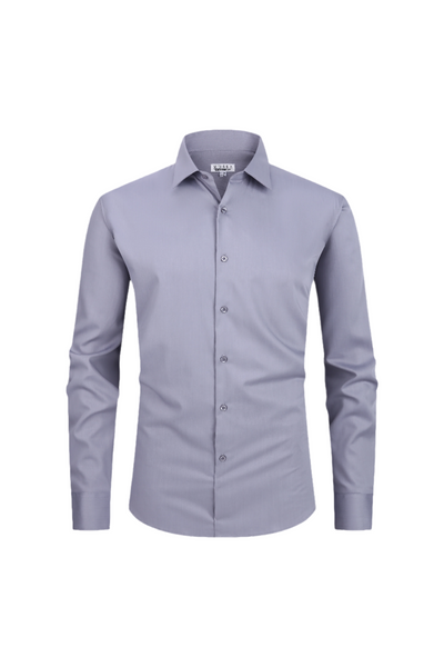 JOFELLI Bamboo Technology Light Grey Stretch Wrinkle-free Long Sleeve Button Down