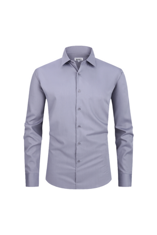 JOFELLI Bamboo Technology Light Grey Stretch Wrinkle-free Long Sleeve Button Down