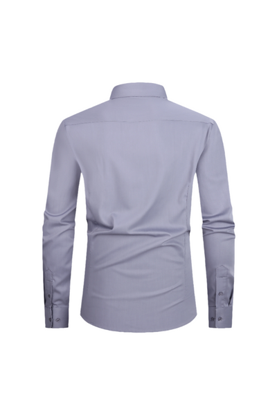 JOFELLI Bamboo Technology Light Grey Stretch Wrinkle-free Long Sleeve Button Down