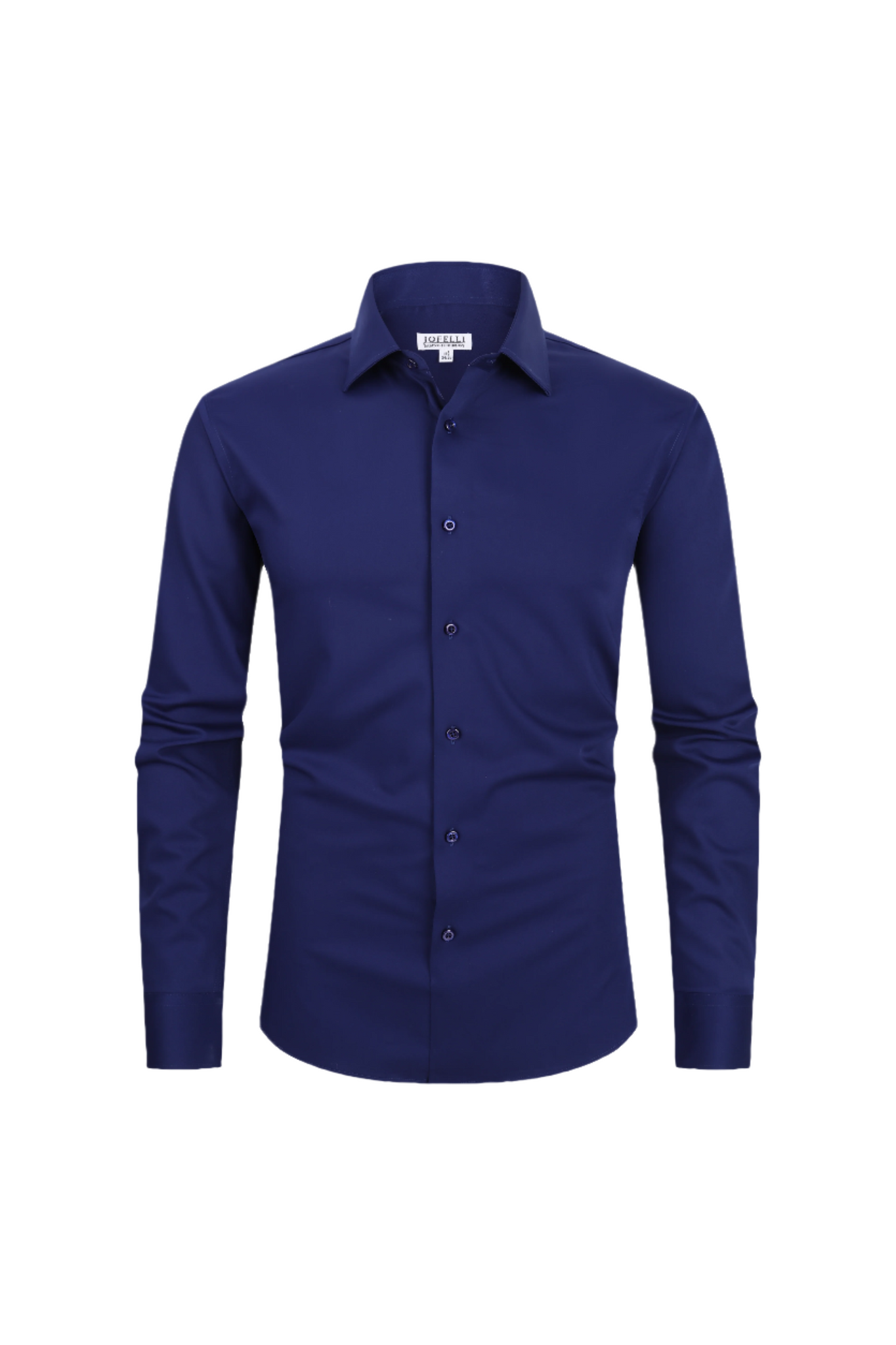 JOFELLI Bamboo Technology Navy Stretch Wrinkle-free Long Sleeve Button Down