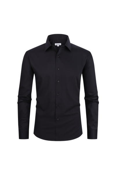 JOFELLI Bamboo Technology Black Stretch Wrinkle-free Long Sleeve Button Down