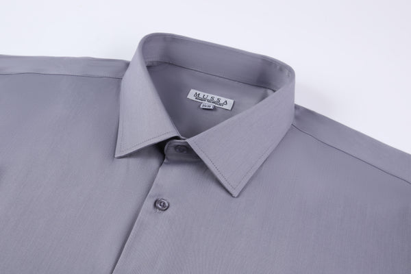 JOFELLI Bamboo Technology Light Grey Stretch Wrinkle-free Long Sleeve Button Down