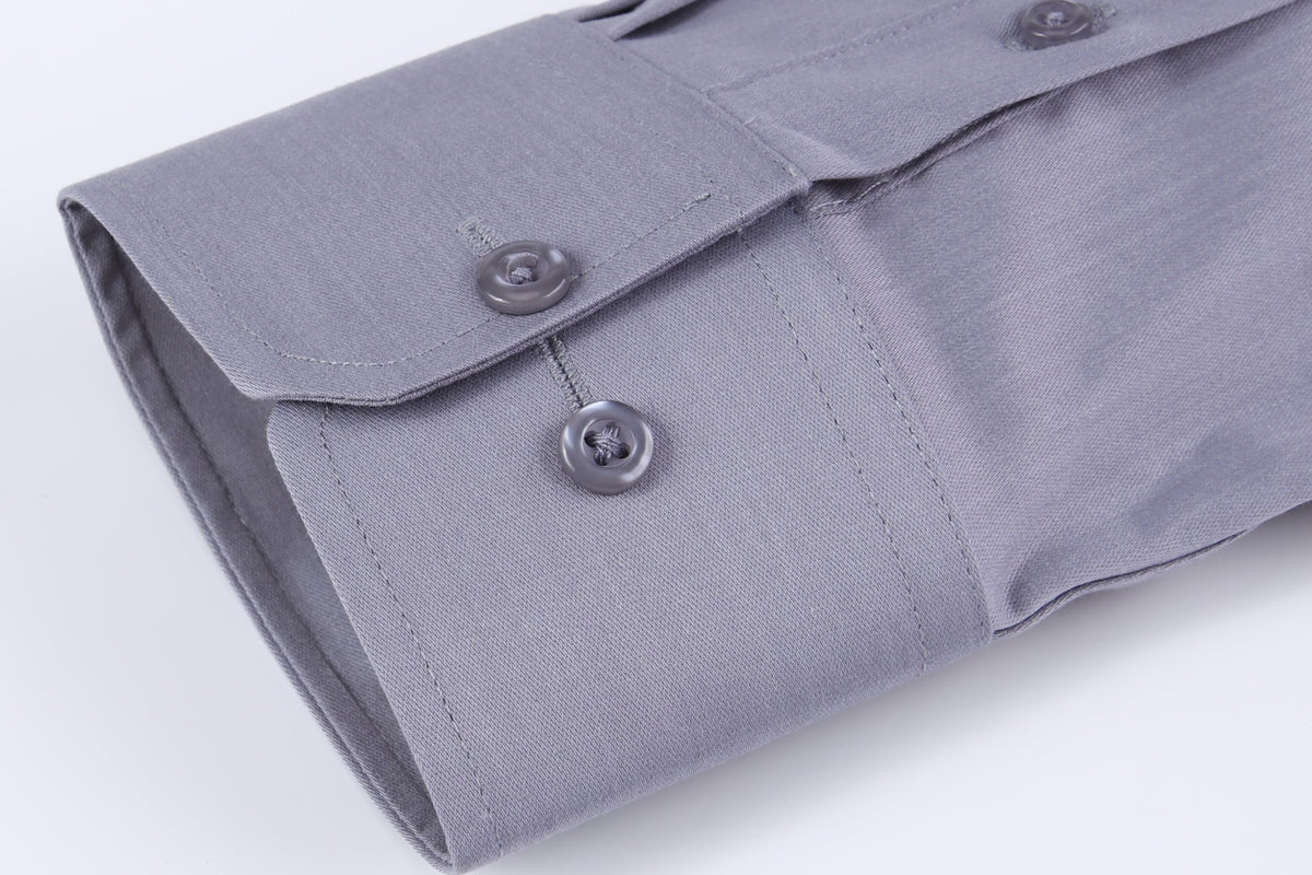 JOFELLI Bamboo Technology Light Grey Stretch Wrinkle-free Long Sleeve Button Down