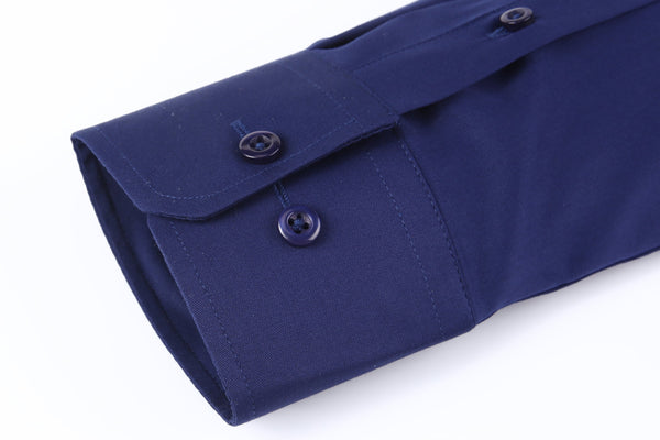 JOFELLI Bamboo Technology Navy Stretch Wrinkle-free Long Sleeve Button Down