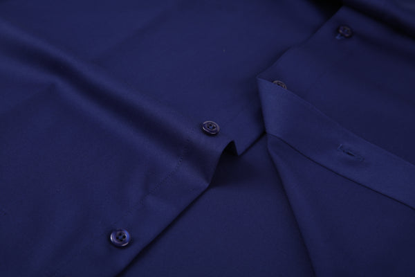 JOFELLI Bamboo Technology Navy Stretch Wrinkle-free Long Sleeve Button Down