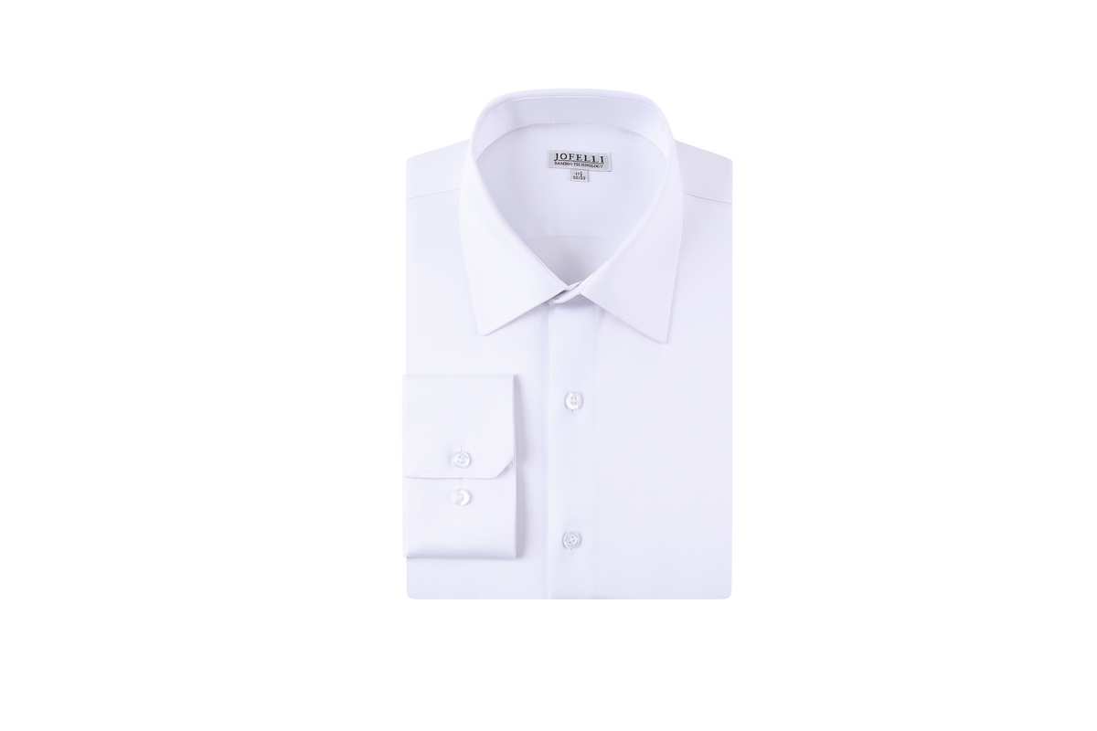 JOFELLI Bamboo Technology White Stretch Wrinkle-free Long Sleeve Button Down
