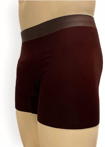MJOFFEE Men's Seamless Underwear, Soft Micro Modal, 3 Pack Boxer Shorts Set (Black, Burgundy and Navy)