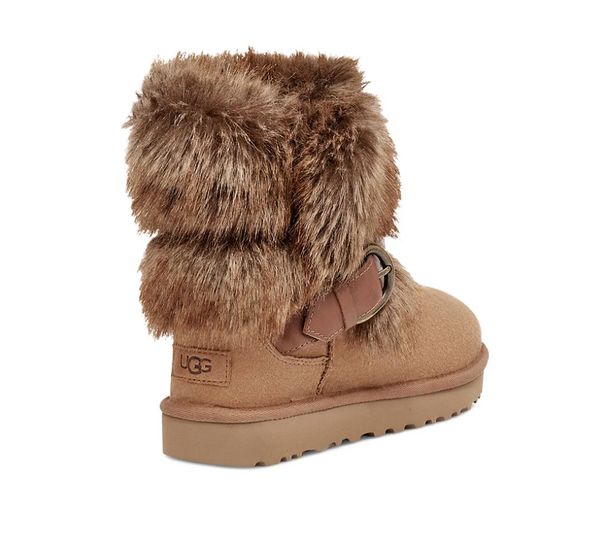 Classic Buckle Mini Suede Boots